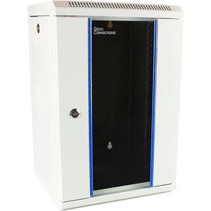 10 inch wandbehuizing, 9HE, lichtgrijs (RAL7035), 312 x 300 mm, volledig gemonteerd