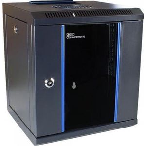 Alcasa - GC-R0102 - Wandkast - Zwart - 6U, 10 inch, Afsluitbare Glazen Deur