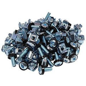 Good Connections M6 bevestigingsset, schroeven 20 mm, set van 50 - voor het bevestigen van componenten in het 10"" of 19"" niveau - zilver