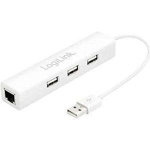 LogiLink UA0174 USB 2.0 naar Fast Ethernet-adapter met geïntegreerde 3-poorts USB-hub