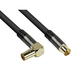 Good Connections GC-M2080 SmartFLEX tv-hoekantennekabel, 30 m, IEC/coax-stekker schuin op bus, 4-voudig afgeschermd/120dB/75 Ohm, vergulde aansluitingen, zwart