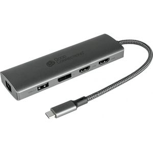 Good Connections - USB-C Hub - 10-poorts - Grijs - USB 3.0 A