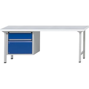 ANKE Werkbank, stellingconstructie Serie V, 2 laden, universeel blad, breedte 2000 mm