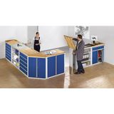 ANKE Kast voor materiaal- en gereedschapsuitgifte, 6 laden 150 mm, grijs / blauw