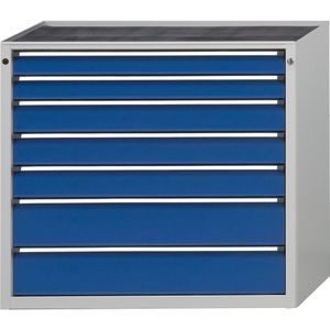 ANKE Ladekast zonder werkblad, breedte 1060 mm, draagvermogen per lade 200 kg, 7 laden, front gentiaanblauw