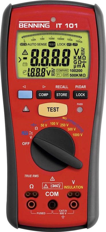 Benning - Isolatie-/Weerstandsmeter - 0,1-600 V AC/DC - 50 kOhm-20 GOhm