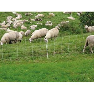 horizont schapennet - turbomax high energy - weide net schapen wit, hoogte 90cm, lengte 50m, dubbele spike 14 staken, wolf verdediging, elektronisch net weide afrastering - perfect voor de bescherming van uw schapen