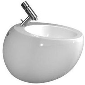 Laufen Alessi One wandbidet 58.5x39x35.5cm 1 kraangat incl. clou met gesloten zijden keramiek lcc-wit H8309714003041