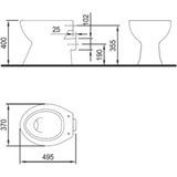 Toiletpot Plieger Diepspoel Smart/Classic Wit Pk