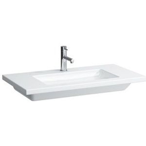 Laufen Living Square meubelwastafel 130x48x15cm 1 kraangat met overloop keramiek wit H8164360001041