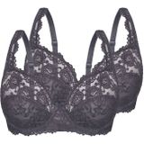 Sassa - BH - Antraciet - Demi Cup - Met Beugel - 2 Pack