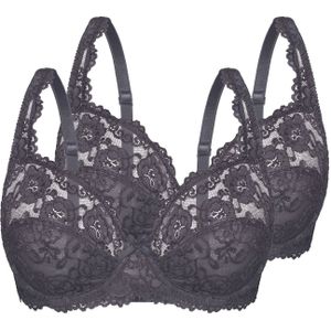 Sassa - BH - Antraciet - Demi Cup - Met Beugel - 2 Pack