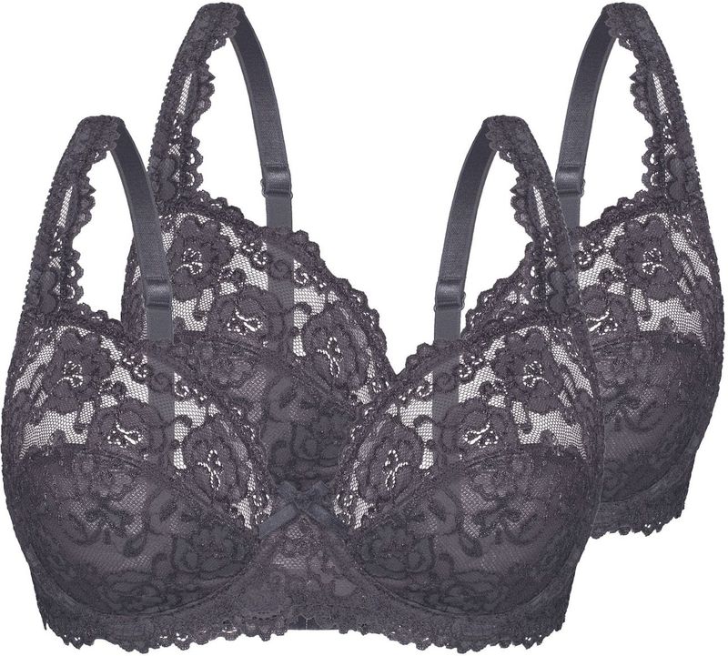 Sassa - BH - Antraciet - Demi Cup - Met Beugel - 2 Pack