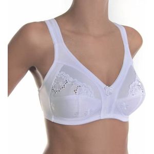 Sassa - 12906 - Soft BH zonder Beugel - Wit - 85% Polyester, 15% Elastaan, Grote Maten