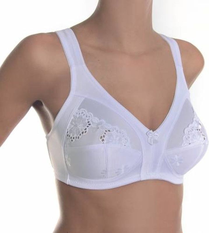 Sassa - 12906 - Soft BH zonder Beugel - Wit - 85% Polyester, 15% Elastaan, Grote Maten