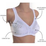 Sassa Mode - 12906 - Soft Bh zonder Beugel - Wit - Brede Bandjes - Grote Maten