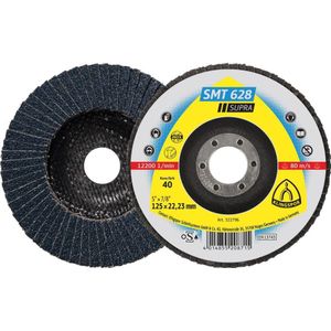 Klingspor Lamellenschuurschijf | d. 115 mm korreling 40 plat | RVS zirkoniumkorund | 10 stuks - 322790 322790a