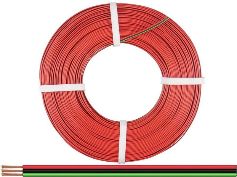 Donau Elektronik - 325-014-50 Draad - Rood-Zwart-Groen - 50 m - 3 x 0,25 mm²