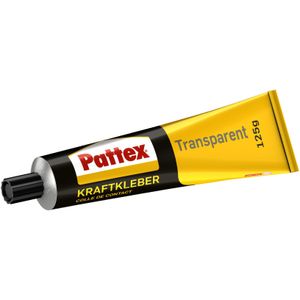 Pattex Krachtige lijm, transparant, lijm met hoge hechtkracht en hittebestendigheid, sterke en glasheldere lijm, transparant, 1 x 125 g tube