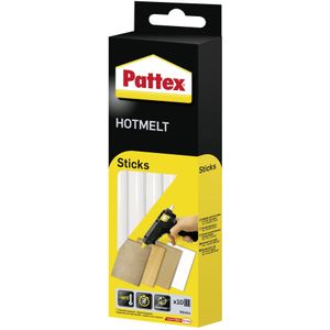Pattex Hotmelt Sticks, lijmstiften voor lijmpistool, met zeer hoge transparantie, hete lijmstiften voor knutselen, decoratie en reparatie, 1 x 10 sticks, transparant, 200 g