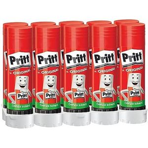 Pritt Zelfklevende stift, veilige en kindvriendelijke lijm voor kunst en knutselwerk, sterke lijm voor school en kantoorbenodigdheden, 10 x 43 g Pritt Pen