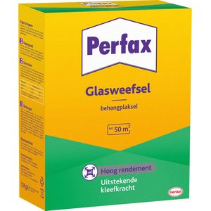 Perfax Poeder Glasweefsel 1 kg Box | De Ultieme Oplossing voor Glasweefselbehang | Glasweefsellijm met Eenvoudige Toepassing | Transparante Behanglijm voor Duurzame Hechting