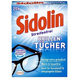SIDOLIN Streifenfrei Brillenputztücher 20 Stück Reinigungstücher (20-tlg., Extra Soft, für Brillen, Displays, Bildschirme)