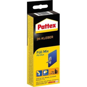Pattex 2K-lijm vulmix, splijtvullende 2-componenten lijm voor het compenseren van oneffenheden, bewerkbare en waterdichte lijm met hoge bestendigheid, 1 x 80 g