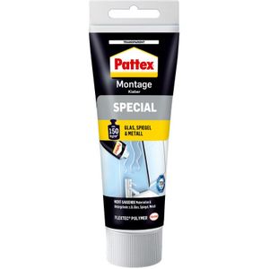 Pattex speciale montagelijm, tube van 80 g transparante lijm voor glas, spiegels en andere gladde oppervlakken binnen en buiten