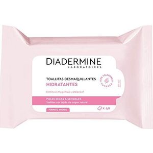 Diadermine - Make-Up Remover Doekjes - 50 Stuks - Vochtinbrengende Melk - Voor Droge Huid