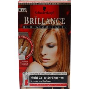 Schwarzkopf Brillance Duo Glamlights G70 Koperrood & Bronsbruin haarverf