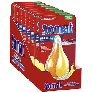 Somat Deo Perls vaatwasser deodorant Citroen & Sinaasappel (60 wasbeurten), vaatwasmachine, geurneutralisatie (8 x 17 g)