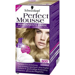 Schwarzkopf - Perfect Mousse - Haarkleuring 800 - Middel Blond
