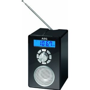 AEG Mr 4139 Bluetooth Mono Radio (20 stationgeheugen, LCD-display, AUX-in, FM-tuner, wekfunctie) zwart