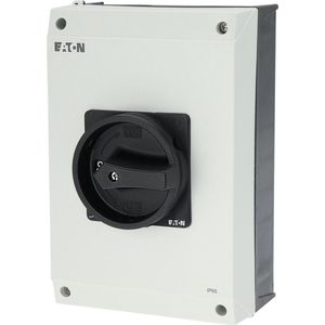 Eaton - Hauptschalter, P3, 63 a, Aufbau, 3-polig, 1 Schließer, 1 Öffner, HALT-Funktion, mit schwarzem Drehgriff und Sper