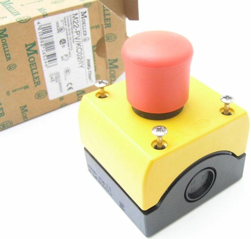 Eaton - M22-PV/KC02/IY - Noodstopknop - Rood - Robuust - IP66/IP69K