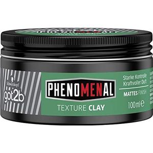 got2b Phenomenal Texture Clay Hold 5 (100 ml), haarwax voor mannen geeft een fenomenale, matte Barbershop stijl, geschikt voor korter haar, veganistische formule