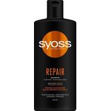 Syoss Shampoo Repair (440 ml), haarshampoo voor droog en beschadigd haar, Hair Repair Shampoo voorkomt haarschade, formule met aminocomplex en wakame-algen