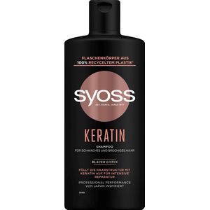 Syoss Keratine shampoo (440 ml), zwak en broos haar, vult het haar en maakt de haarvezel glad, formule met Lotus & Amino Blue Complex