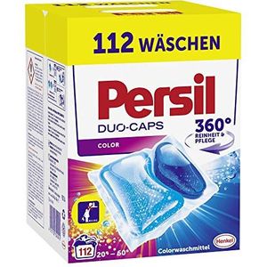 Persil Duo Caps Color (112 wasladen), kleurwasmiddel tegen de meest hardnekkige vlekken, wasmiddel caps voor heldere kleuren