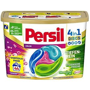 Persil Color 4-in-1 schijven, 44 (1 x 44) wasladingen, kleurwasmiddel met Deep Rein-Plus-technologie en langdurige frisheid, wasmiddel voor heldere kleuren