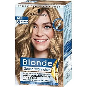 Schwarzkopf Blonde M1 Super Haarstrengen (103 ml), haarstrengen voor olie-geactiveerd haar, bleken met anti-beschadigingssysteem, tot 6 niveaus lichter voor zongekuste strengen