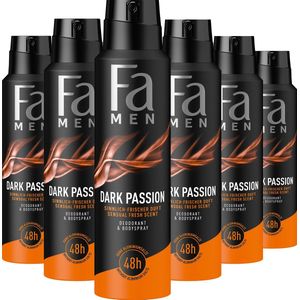 Fa - Men - Dark Passion - Deodorant Spray - Voordeelverpakking - 6 x 150 ml