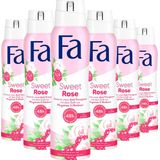 Fa - Sweet Rose - Deodorant Spray - Anti-Transparant Spray - Voordeelverpakking - 6 x 150 ml