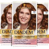 Schwarzkopf Diadem 3-in-1 verzorgende kleurcrème 721 herfst goud (3 x 170 ml), permanente haarkleur, haarverzorgingsformule voor gezond uitziende resultaten, 100% grijsdekking