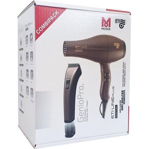 Moser - Genio Pro & ETI Line Plus - Tondeuse & Föhn - Bruin Metallic - Professionele Tools