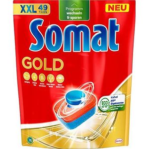 Somat Gouden vaatwastabs (49 tabs), afwasbaktabs voor stralend schoon servies, ook bij lage temperaturen, extra kracht tegen ingebrand