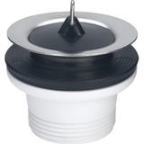 Viega Gootsteenplug 6/4 70mm met Stop met Dikke Ring Chroom