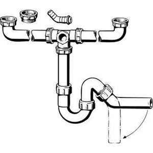 Viega hostaleen duploafvoer zonder plug, zonder sifon centrisch 6/4 113063