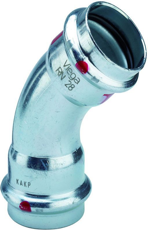 Viega Prestabo Bogen 558369 28 mm, 45Grad, Stahl unlegiert, SC-Contur, Einsteckende